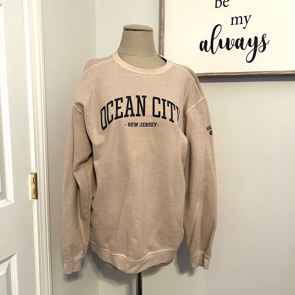 Ocean City New Jersey Beige Sweatshirt